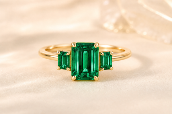 Emerald New Chapter Three-Stone Ring