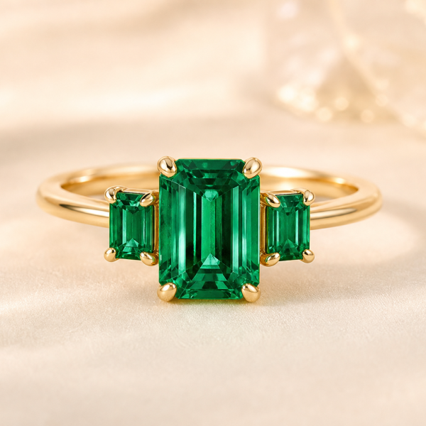 Emerald New Chapter Three-Stone Ring