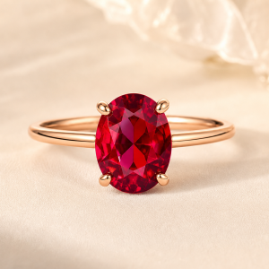 Leo Ruby Zodiac Solitaire Ring