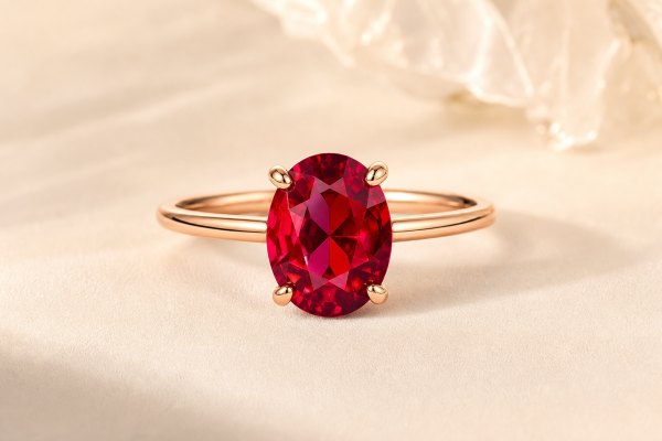 Leo Ruby Zodiac Solitaire Ring
