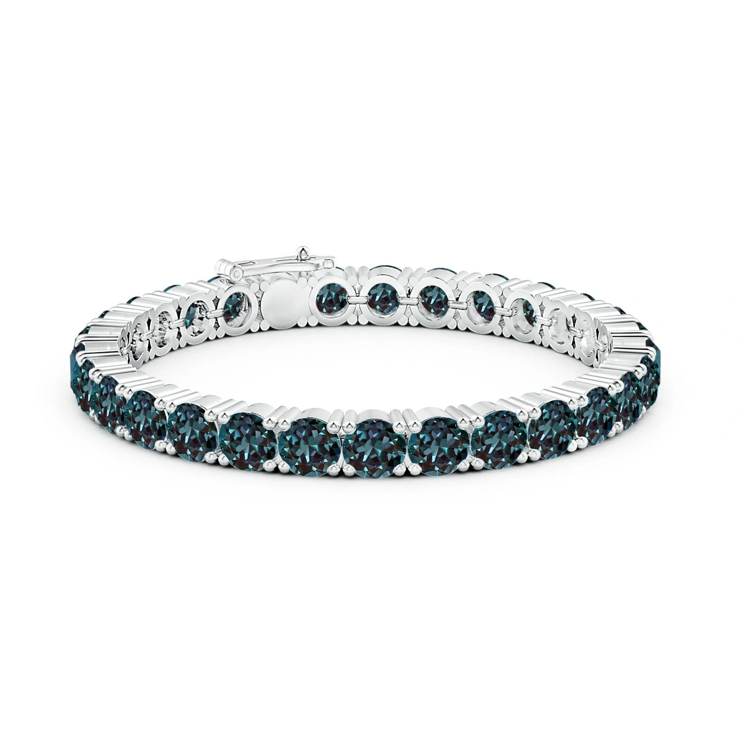 Classic Round Lab-Grown Alexandrite Linear Tennis Bracelet detail