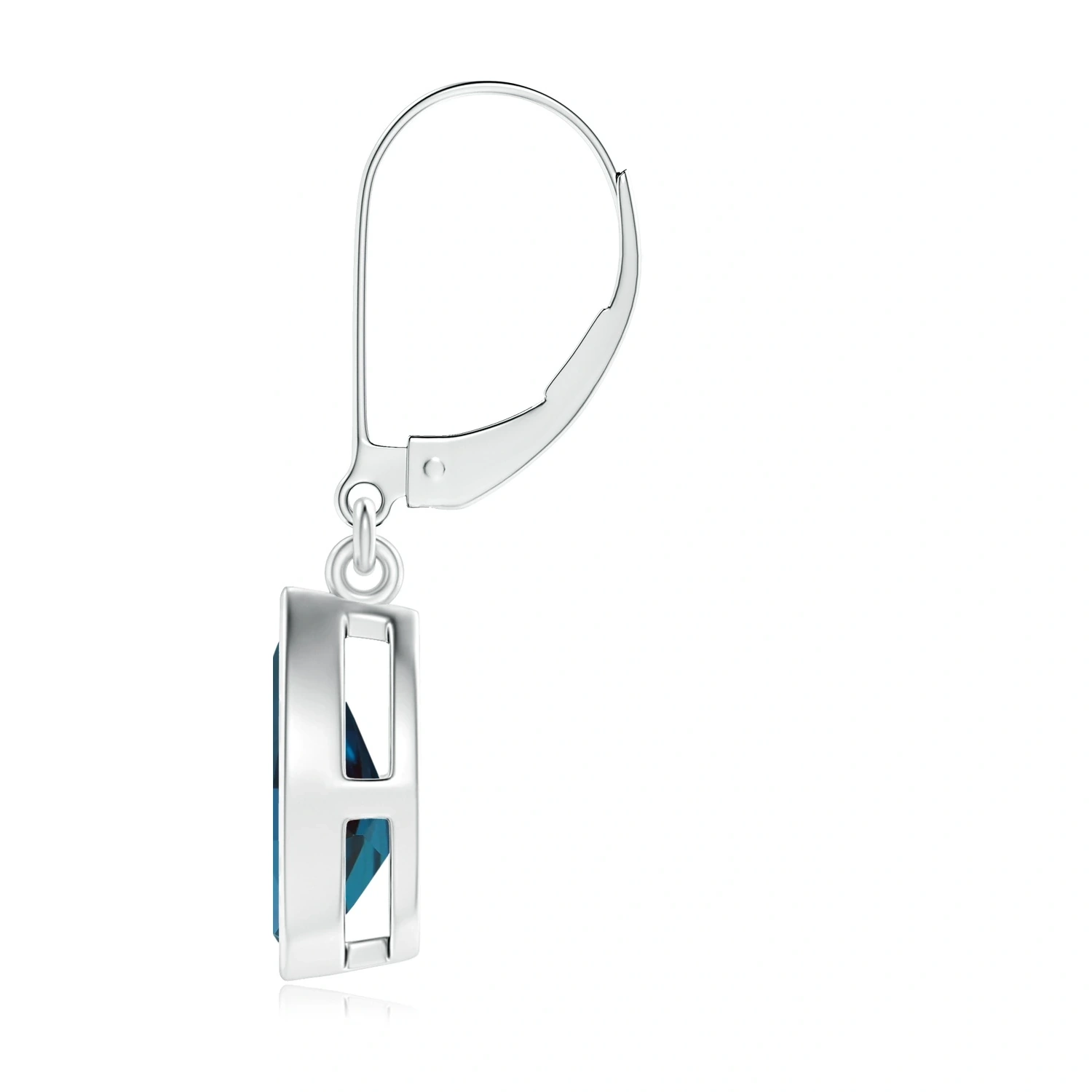 Bezel-Set Pear Lab-Grown Alexandrite Leverback Drop Earrings detail