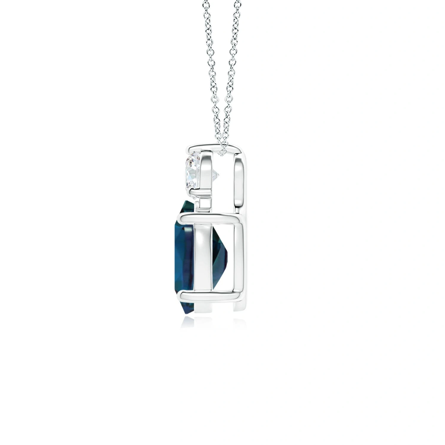 Oval Lab-Grown Alexandrite Pendant with Diamond Accent detail