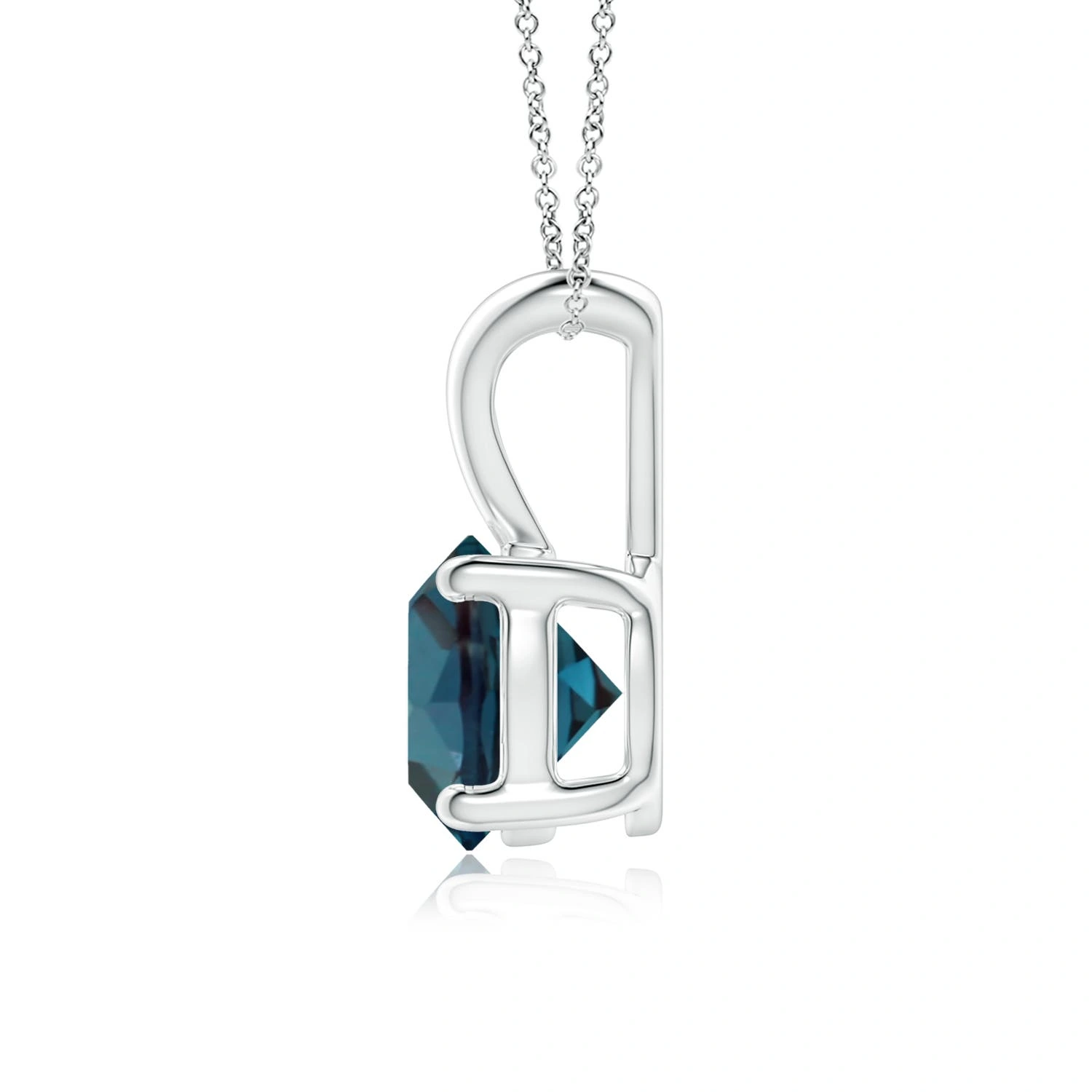 Round Lab-Grown Alexandrite V-Bale Solitaire Pendant detail