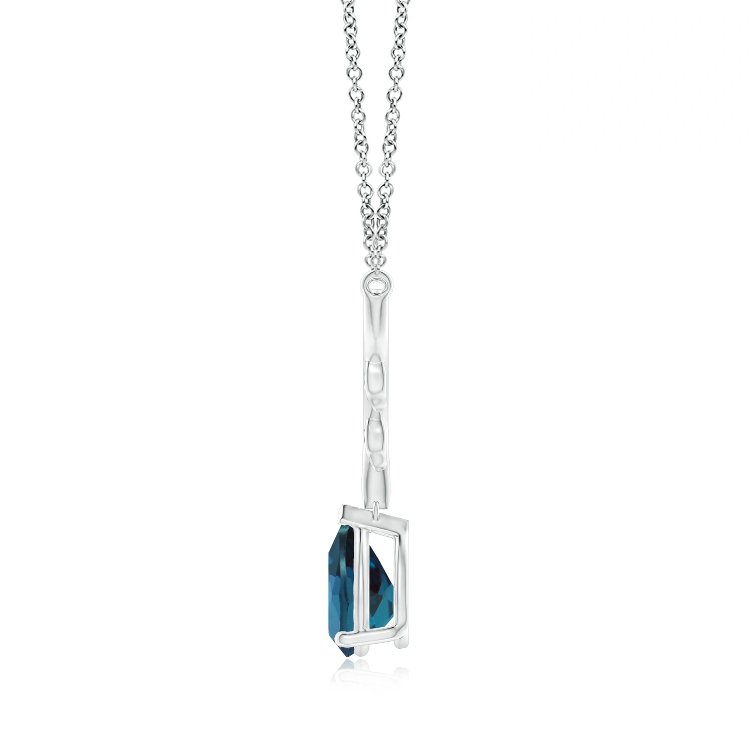 Pear Lab-Grown Alexandrite Leaf Motif Necklace detail