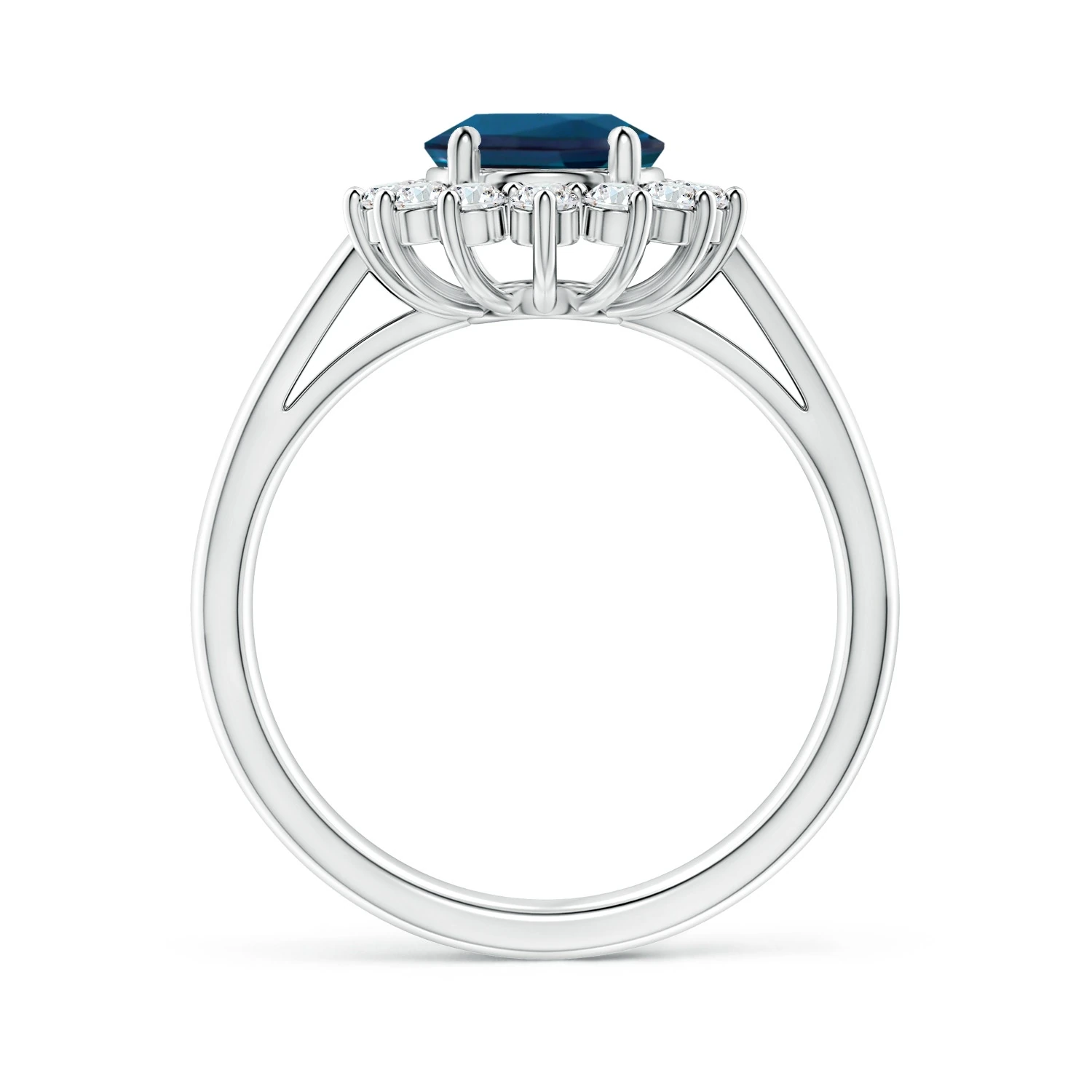 Princess Diana-Inspired Lab-Grown Alexandrite and Diamond Halo Ring detail