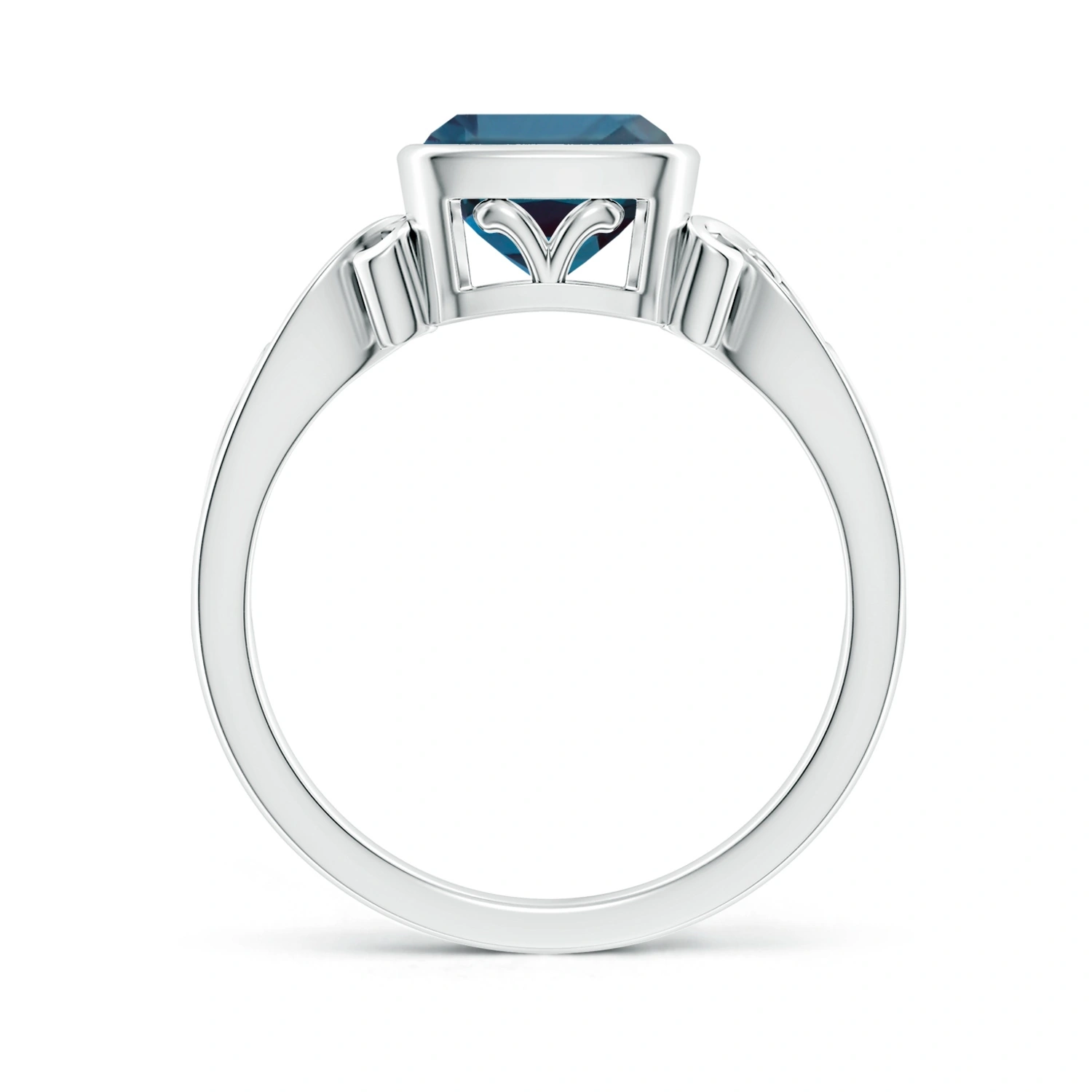 Vintage Cushion Lab-Grown Alexandrite Scrollwork Ring detail