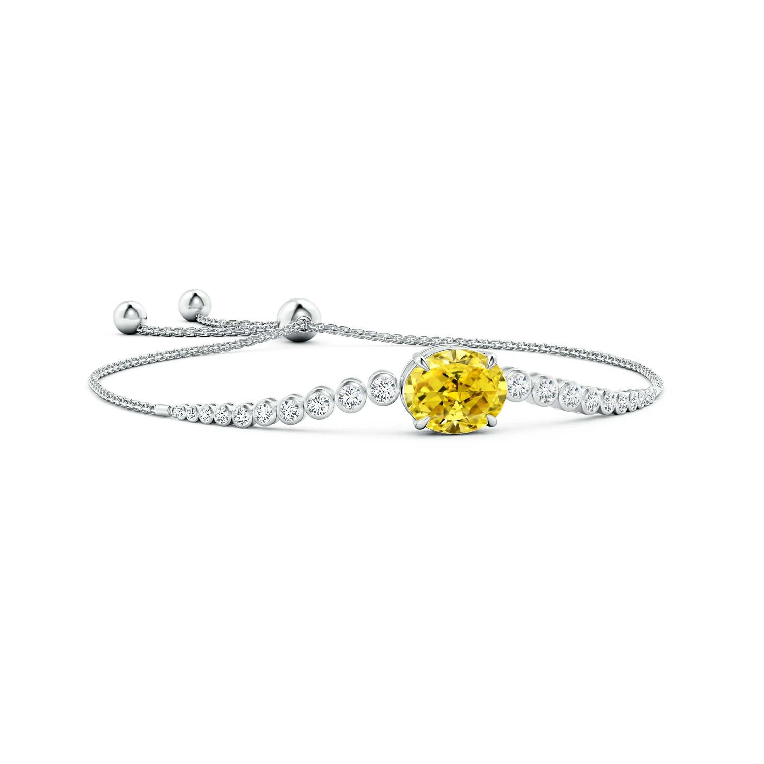 Oval Lab-Grown Fancy Intense Yellow Diamond Bolo Bracelet main