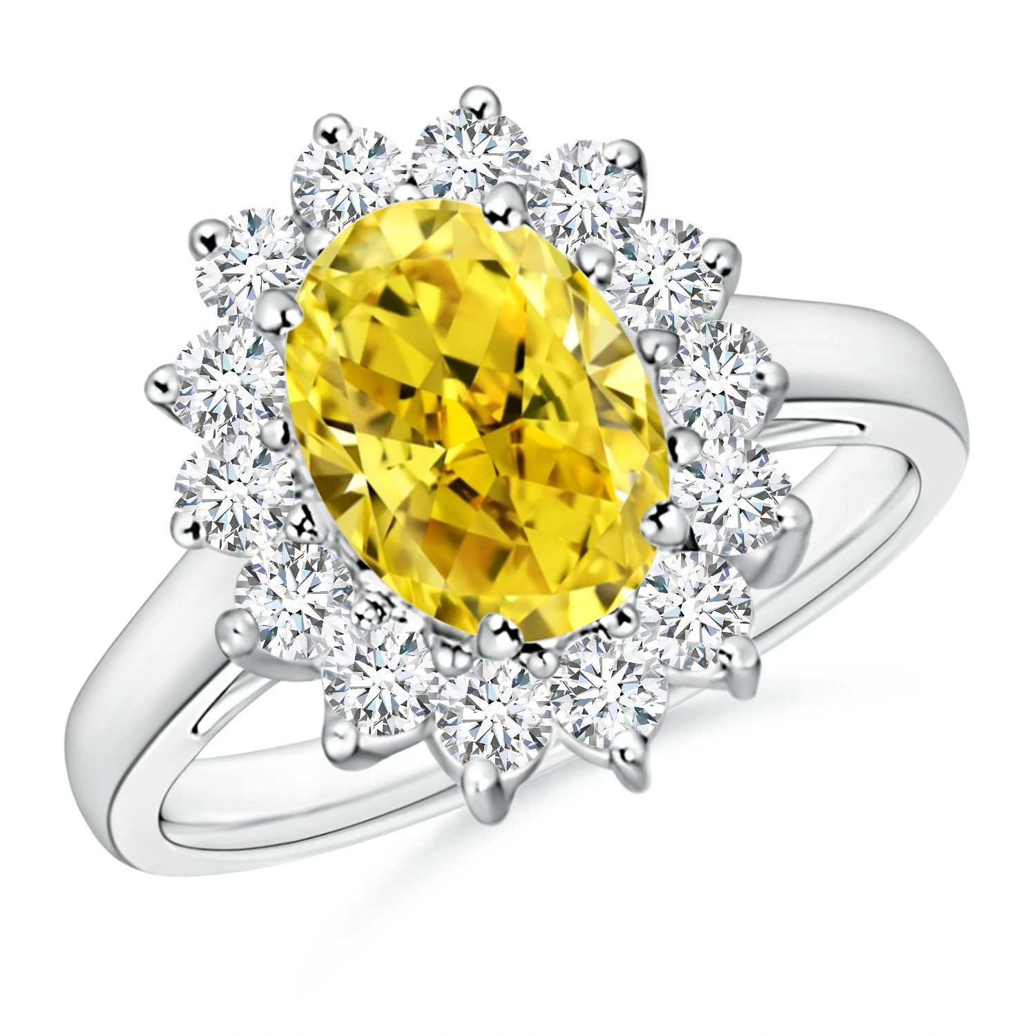 Princess Diana-Inspired Lab-Grown Fancy Intense Yellow Diamond Halo Ring main