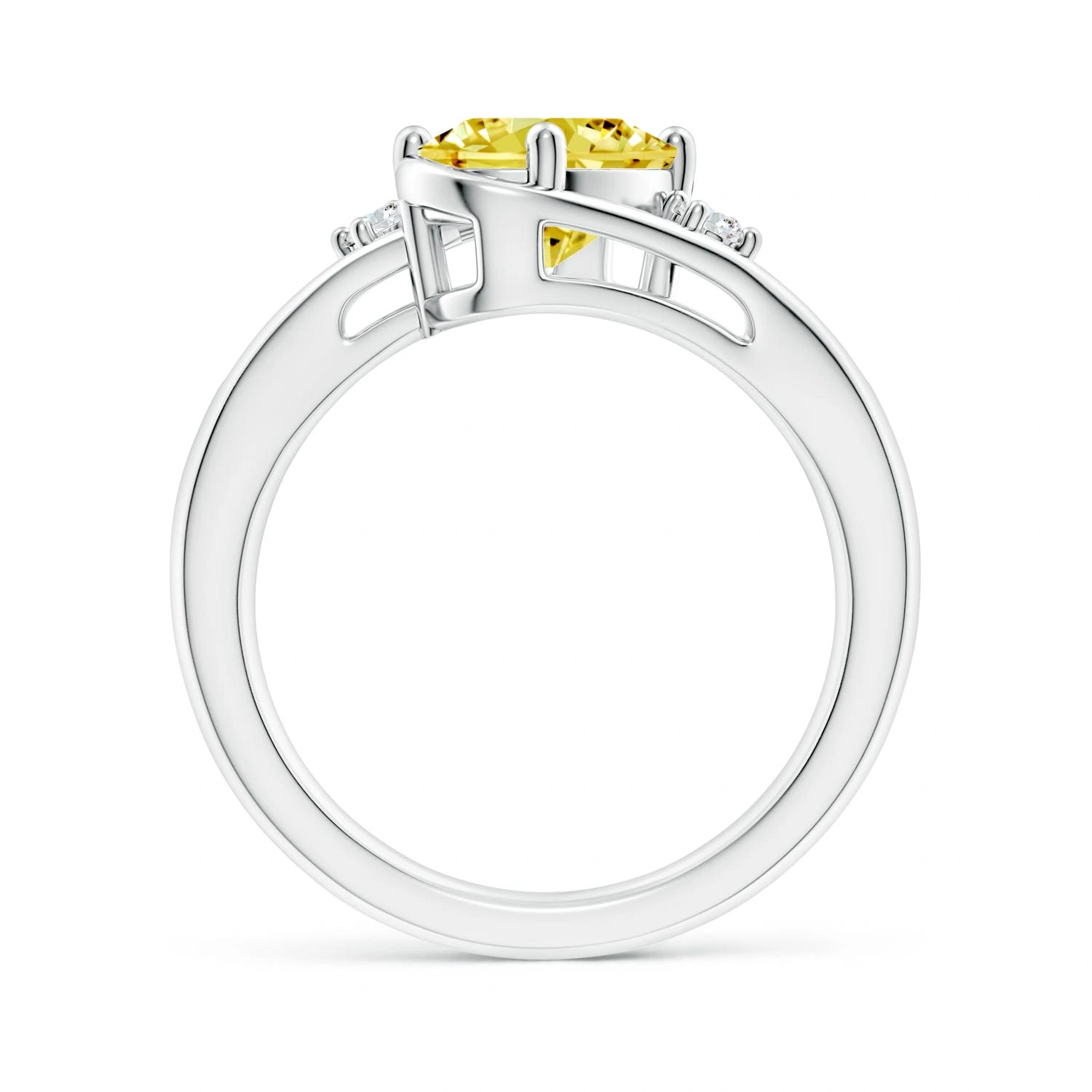 Oval Fancy Intense Yellow Lab-Grown Diamond Split-Shank Engagement Ring detail