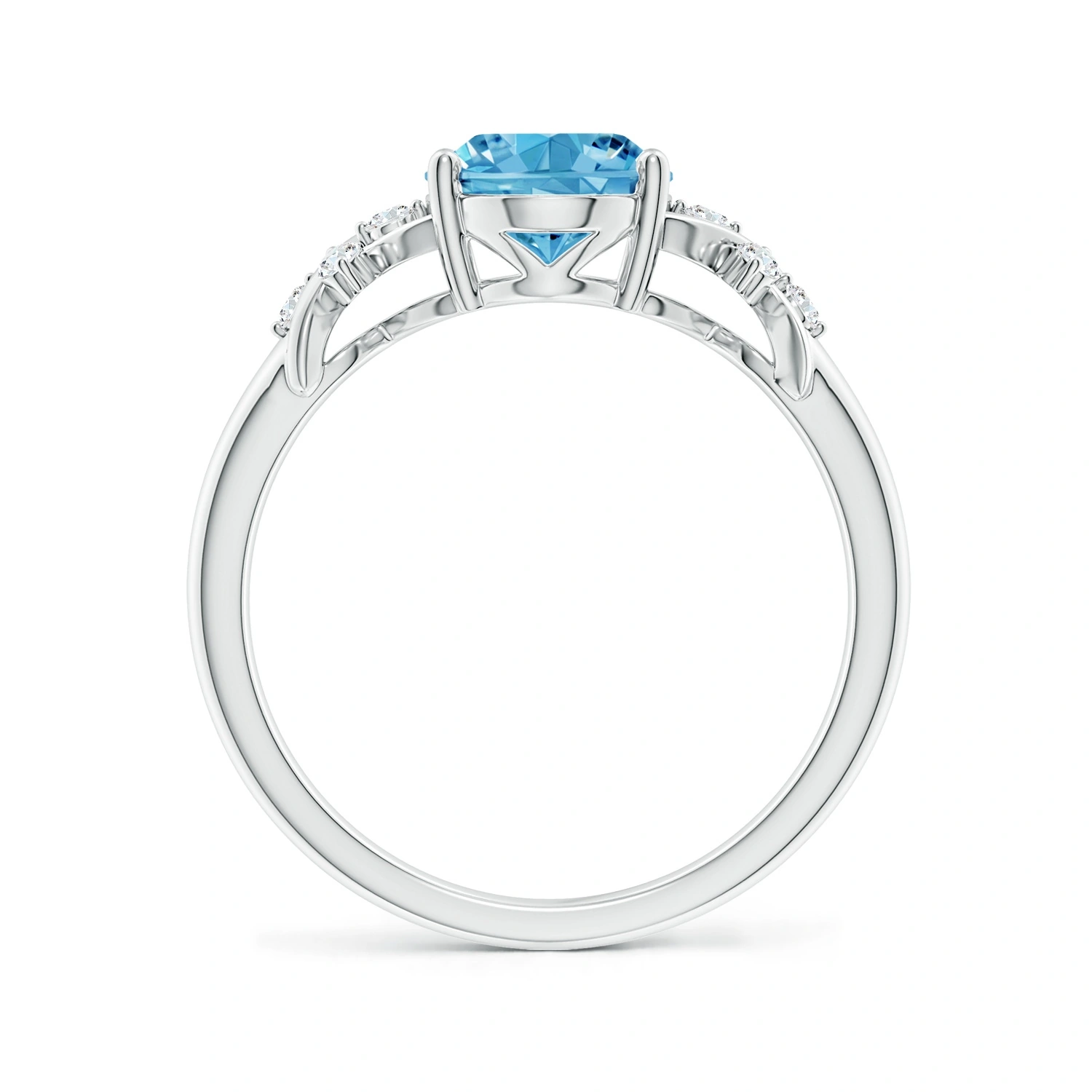 Oval Fancy Intense Blue Lab-Grown Diamond Criss-Cross Engagement Ring detail