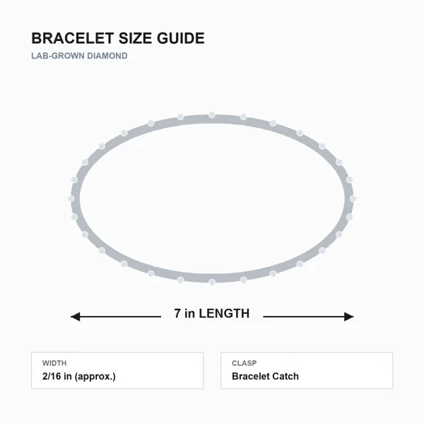 Round Lab-Grown Diamond Tennis Bracelet dimension