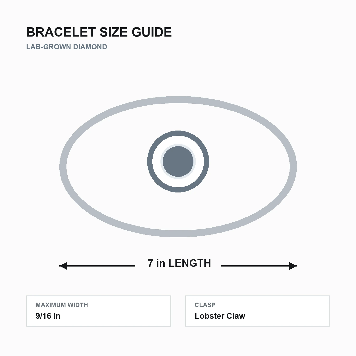 Round Lab-Grown Diamond Vintage Halo Station Bracelet dimension