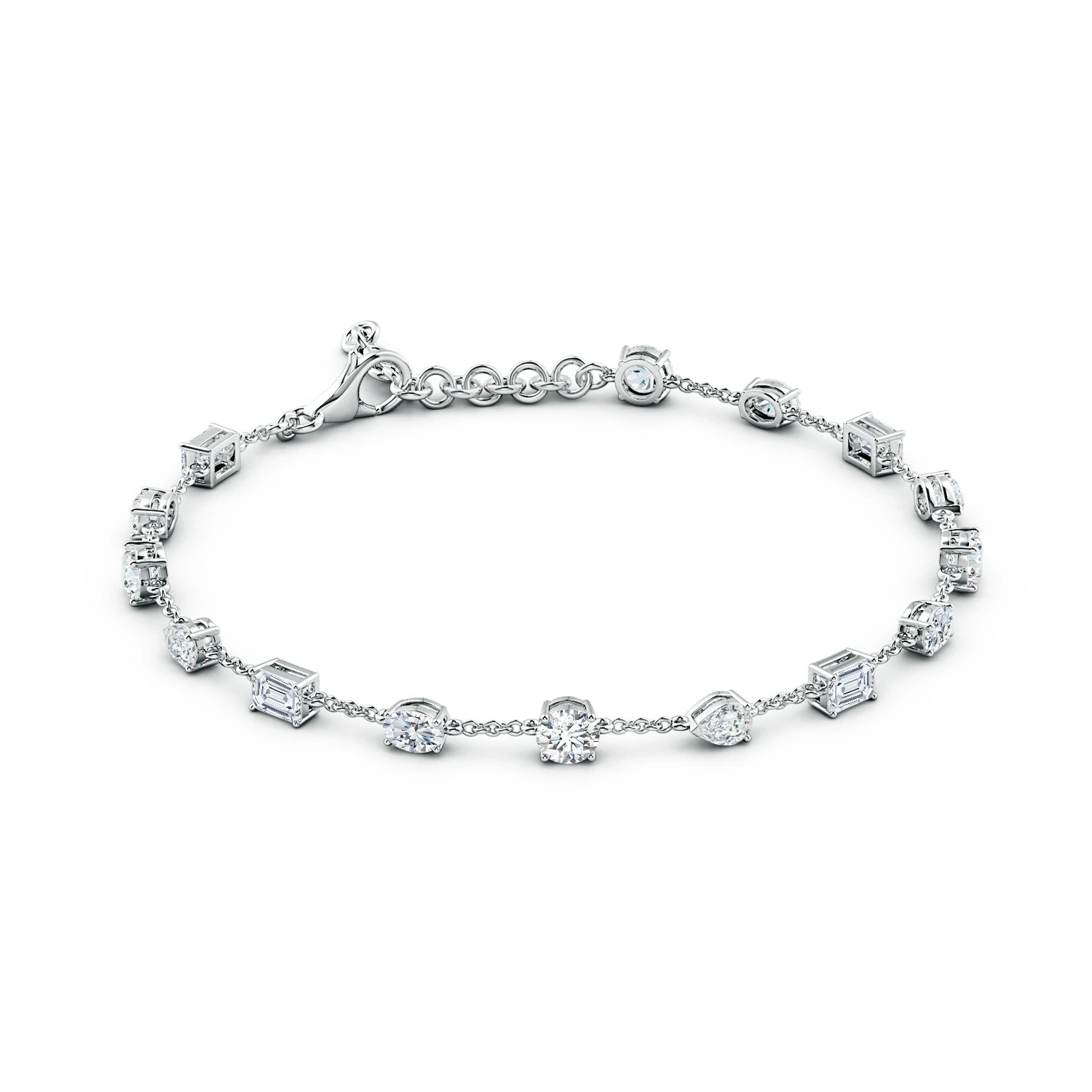 Multi-Shape Lab-Grown Diamond Station Bracelet detail