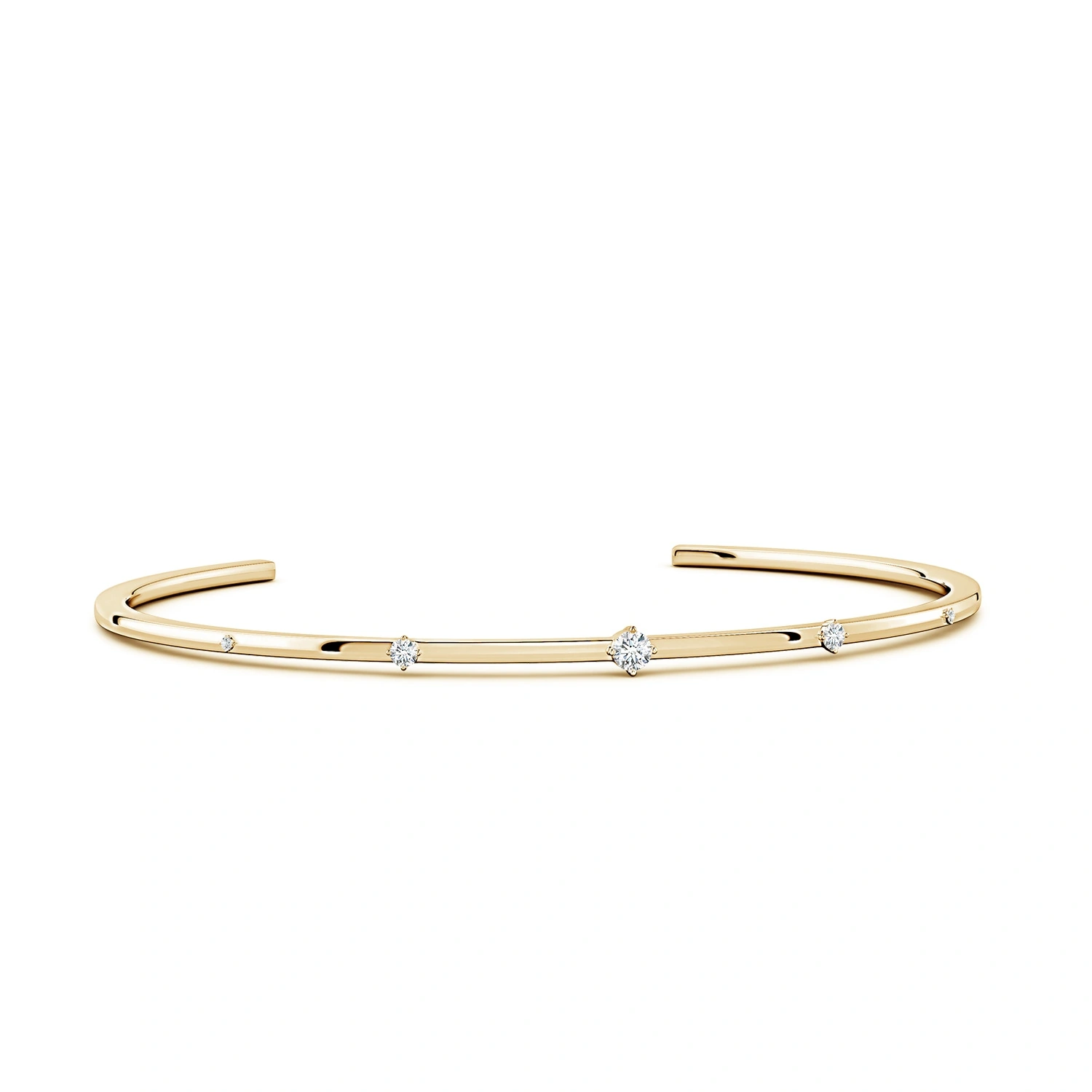 Five-Stone Round Lab-Grown Diamond Station Cuff Bracelet