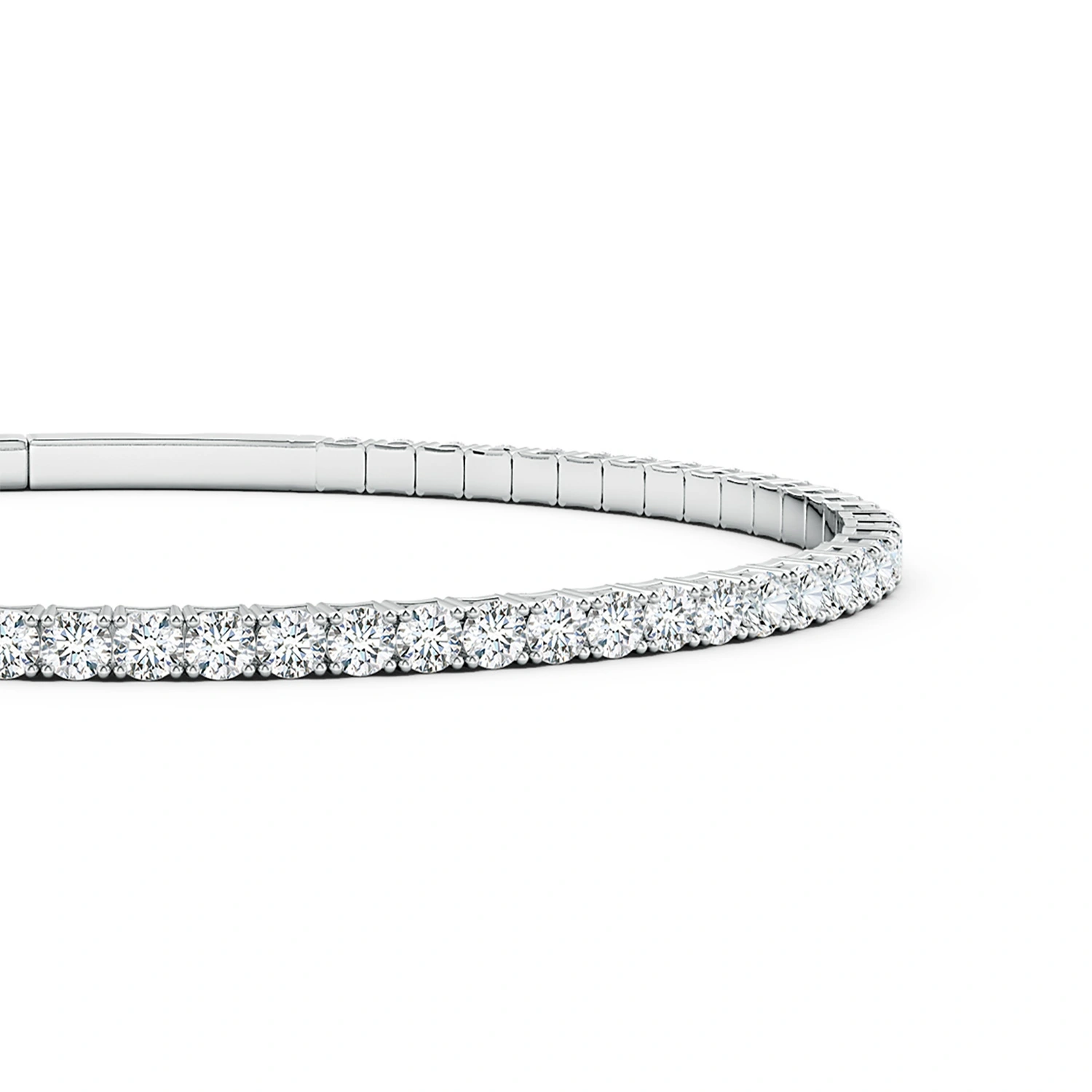 Classic Round Lab-Grown Diamond Flex Tennis Bangle detail