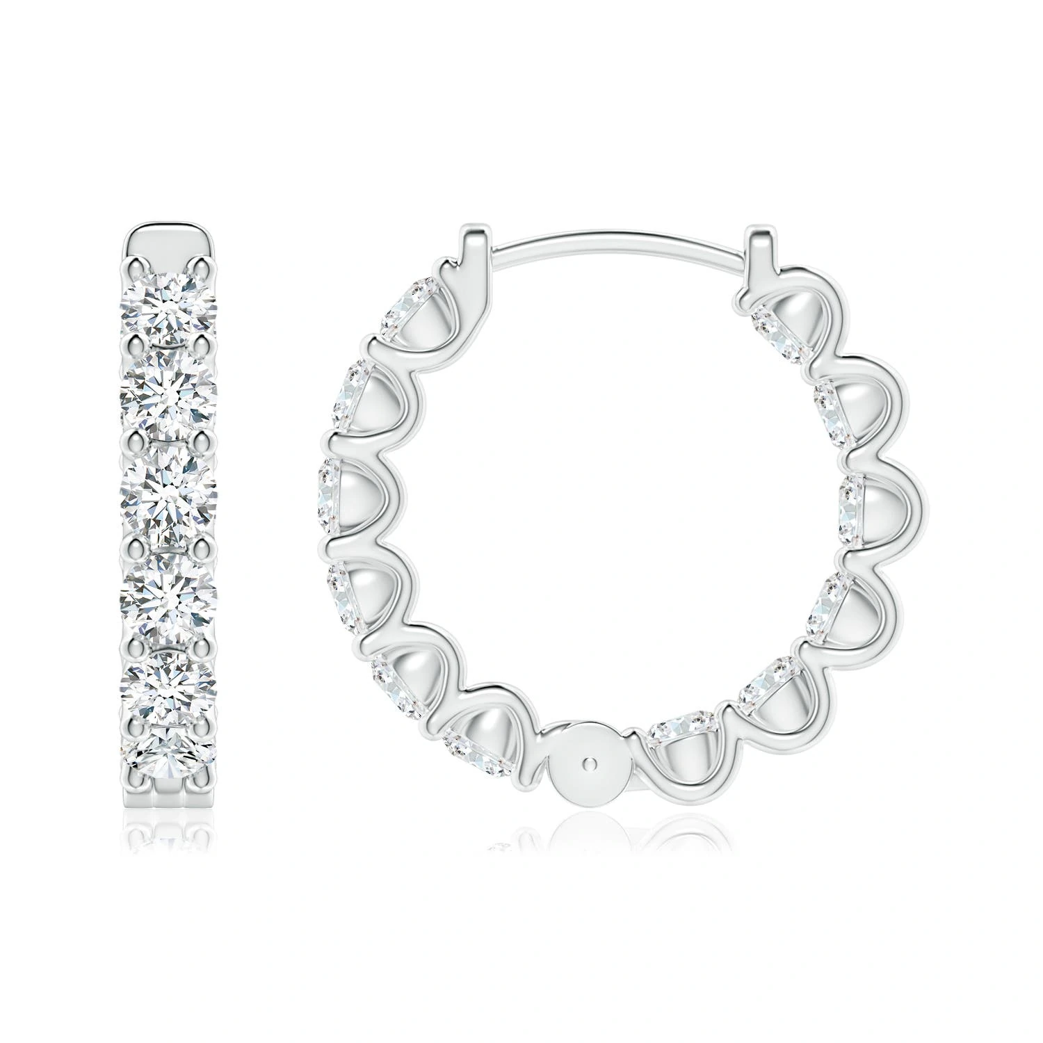 Lab-Grown Diamond Inside-Out Hinged Hoop Earrings detail