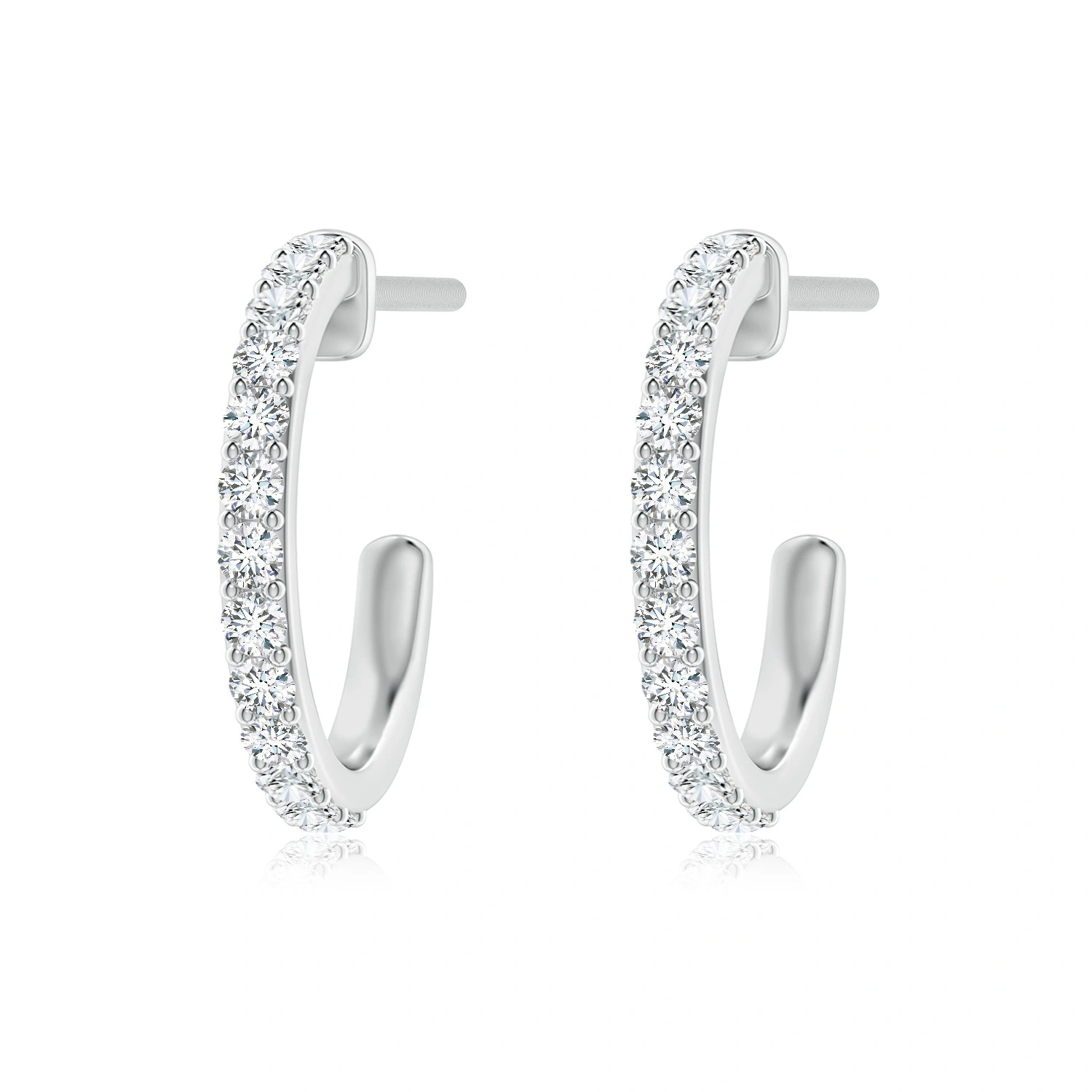 Prong-Set Round Lab-Grown Diamond Open Hoop Earrings