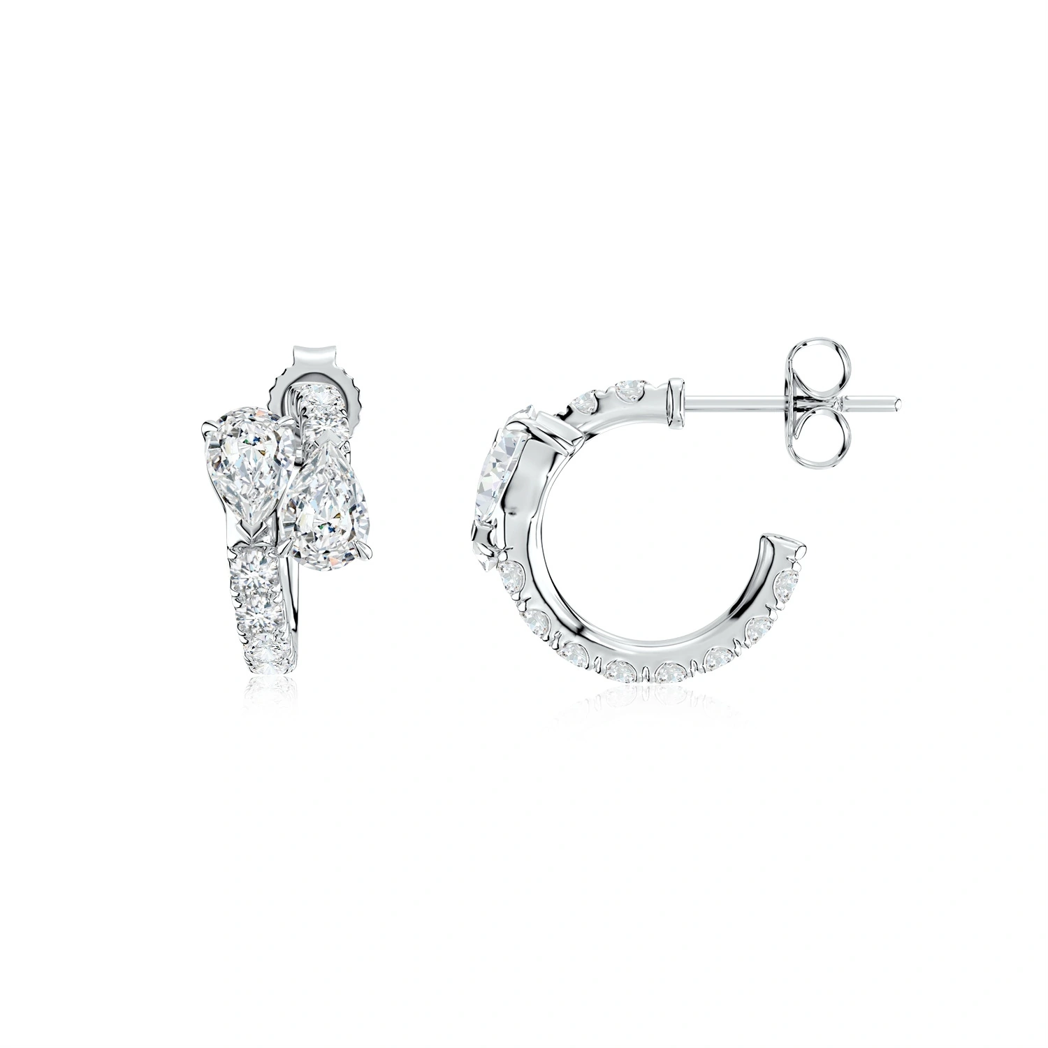 Two-Stone Pear Lab-Grown Diamond Bypass Hoop Earrings main