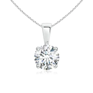 Round Lab-Grown Diamond Four-Prong Solitaire Necklace main