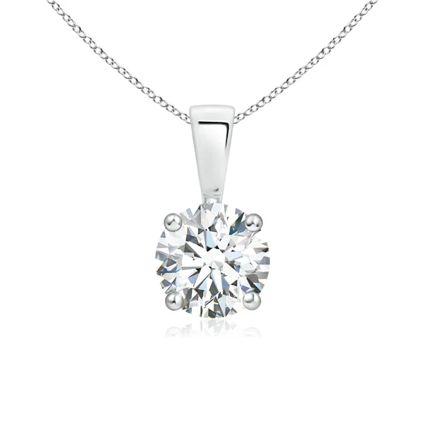 Round Lab-Grown Diamond Four-Prong Solitaire Necklace main