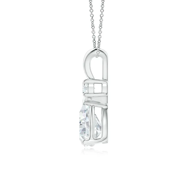 Pear-Shaped Lab-Grown Diamond V-Bale Necklace with Diamond Accent detail