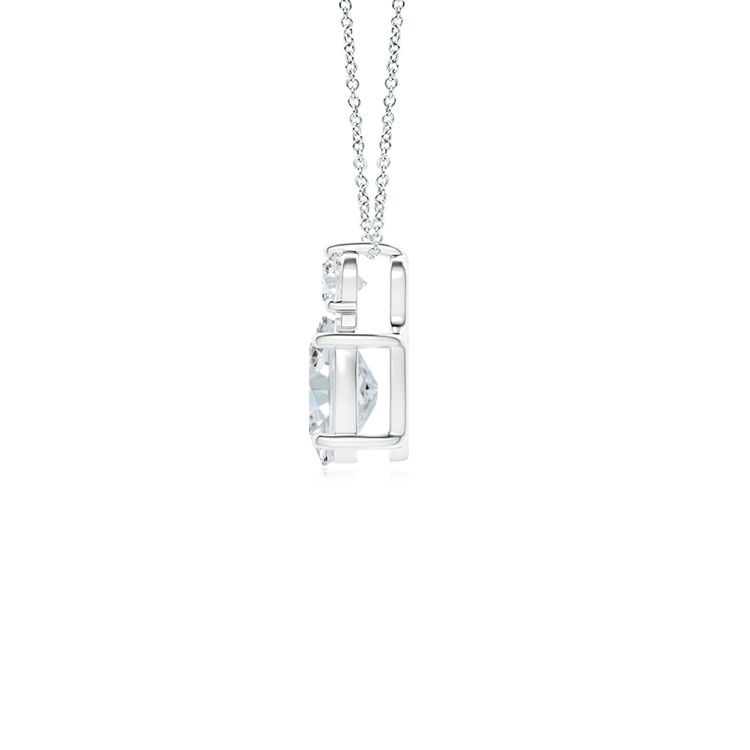 Oval Lab-Grown Diamond Pendant with Diamond Accent detail