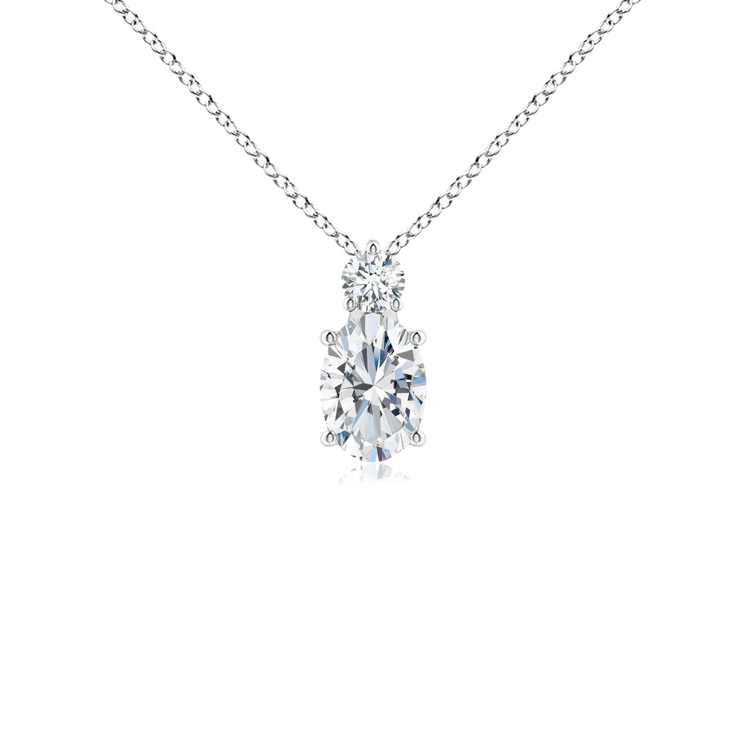 Oval Lab-Grown Diamond Pendant with Diamond Accent main