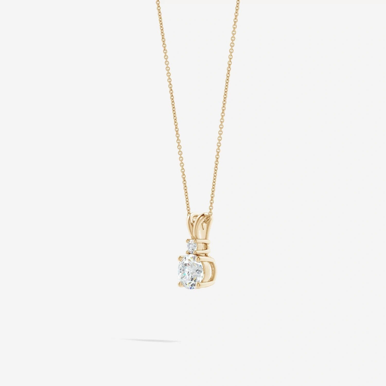 Round Lab-Grown Diamond V-Bale Pendant with Diamond Accent detail