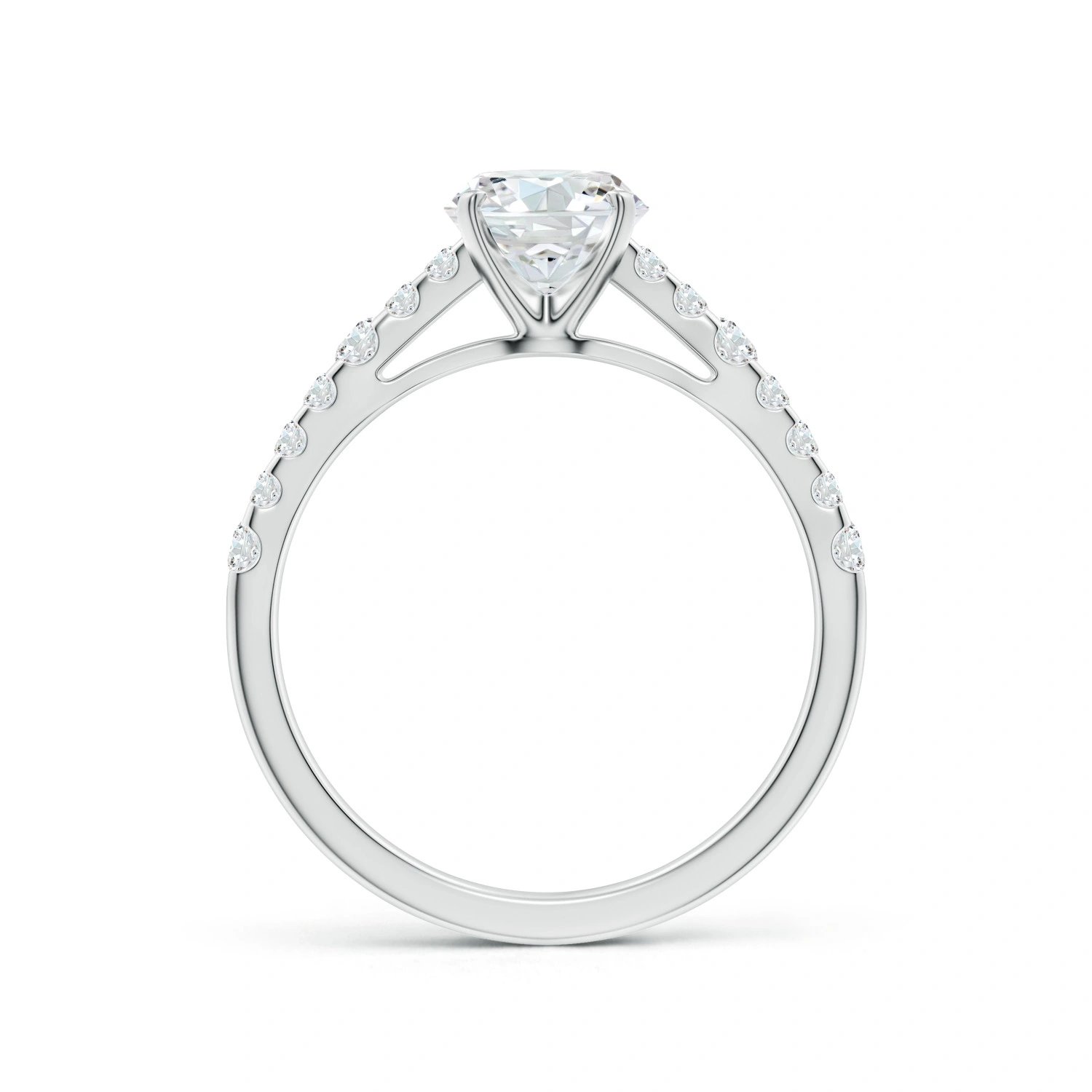 Round Lab-Grown Diamond Station Engagement Ring detail