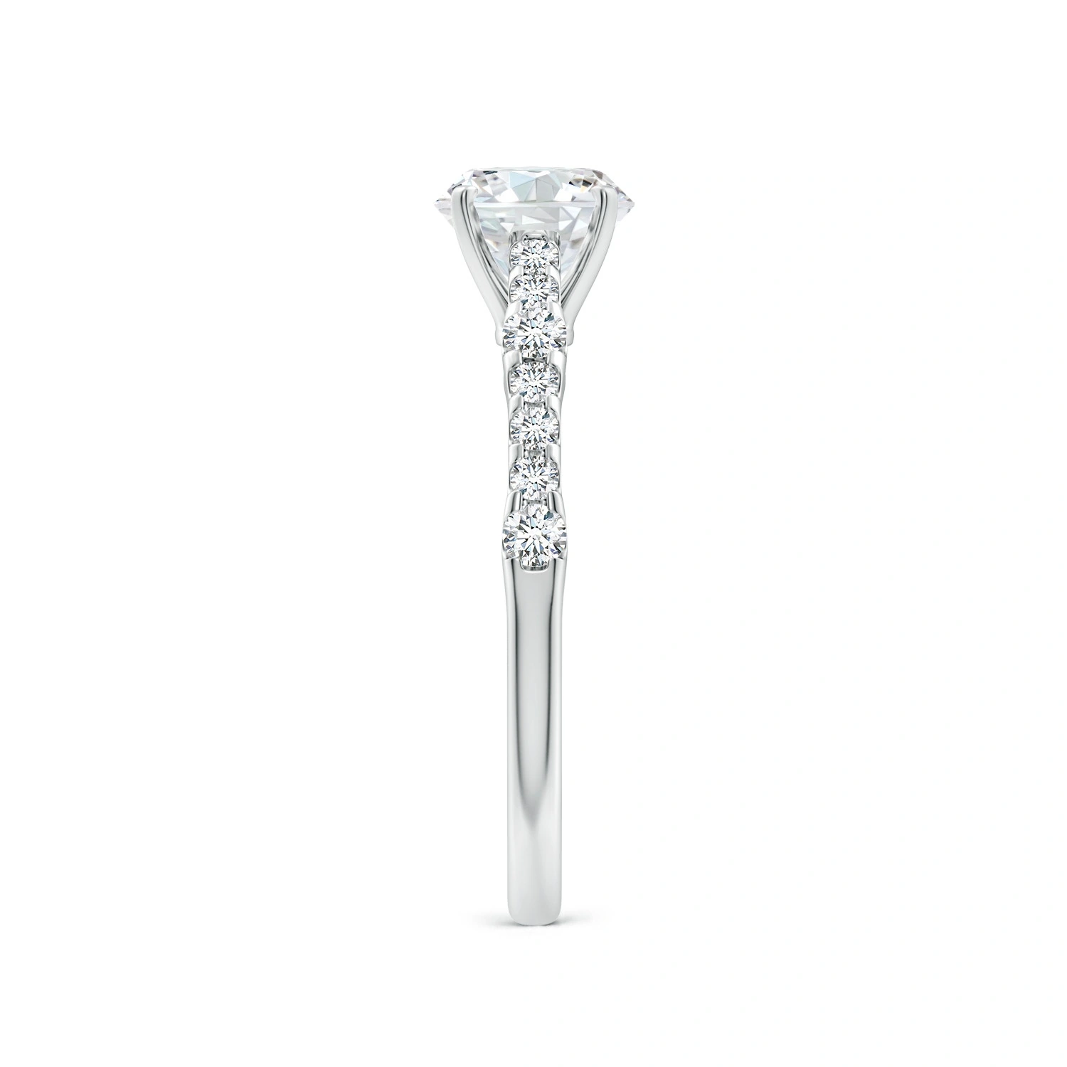 Round Lab-Grown Diamond Station Engagement Ring detail