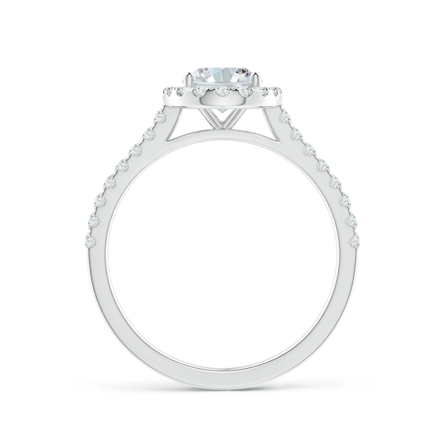 Oval Lab-Grown Diamond Halo Engagement Ring detail