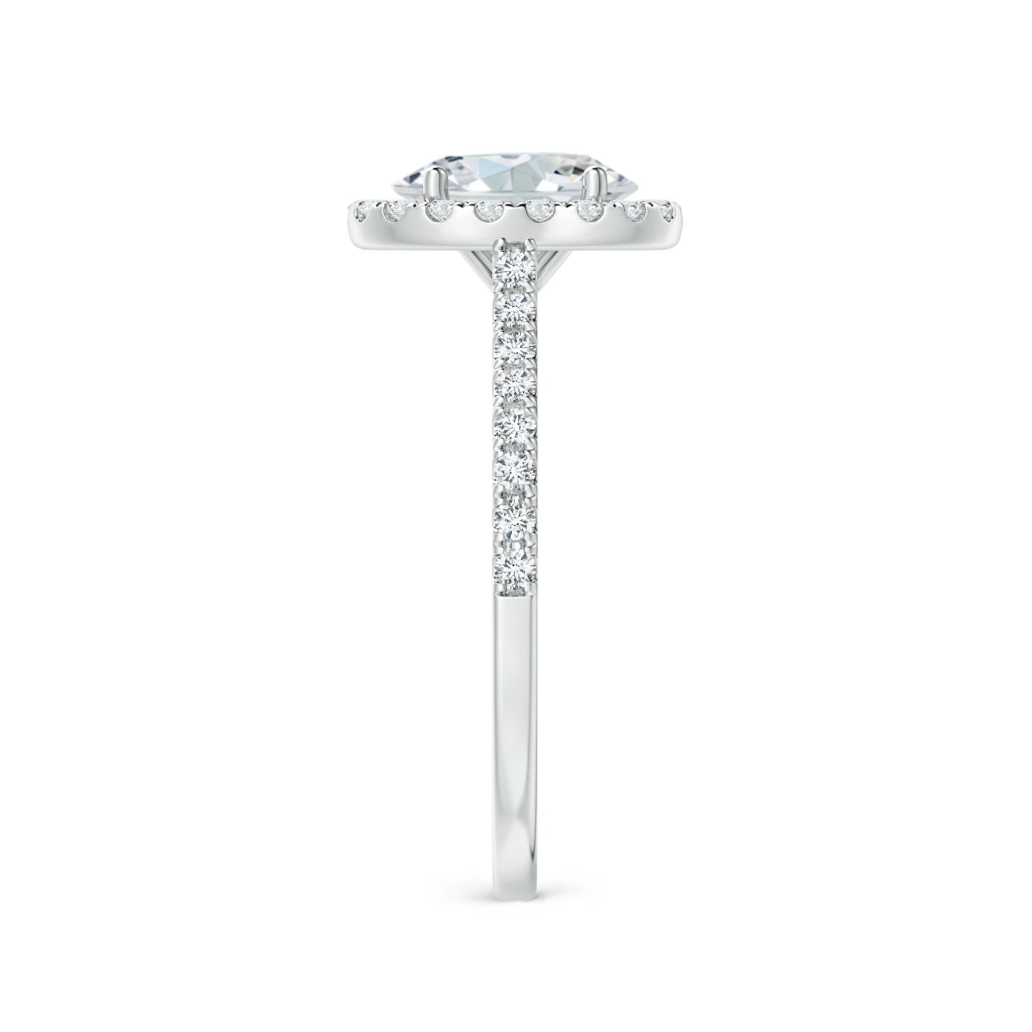 Oval Lab-Grown Diamond Halo Engagement Ring detail