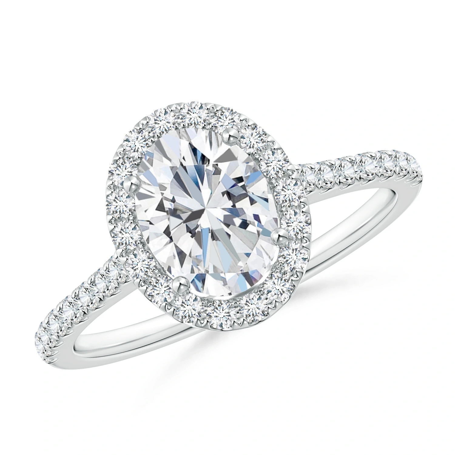 Oval Lab-Grown Diamond Halo Engagement Ring