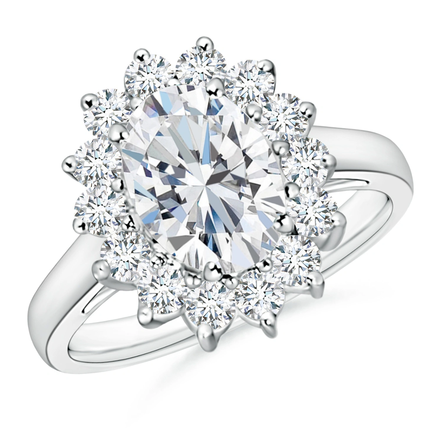 Oval Lab-Grown Diamond Floral Halo Engagement Ring main