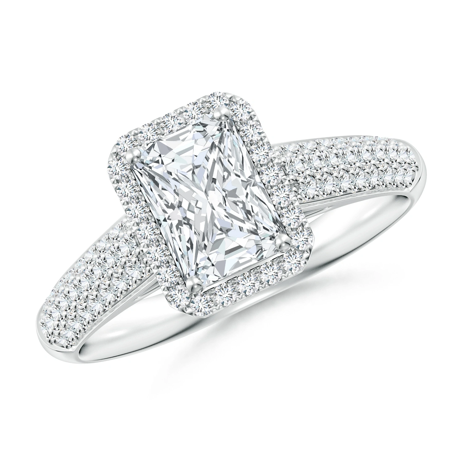 Radiant-Cut Lab-Grown Diamond Halo Engagement Ring main