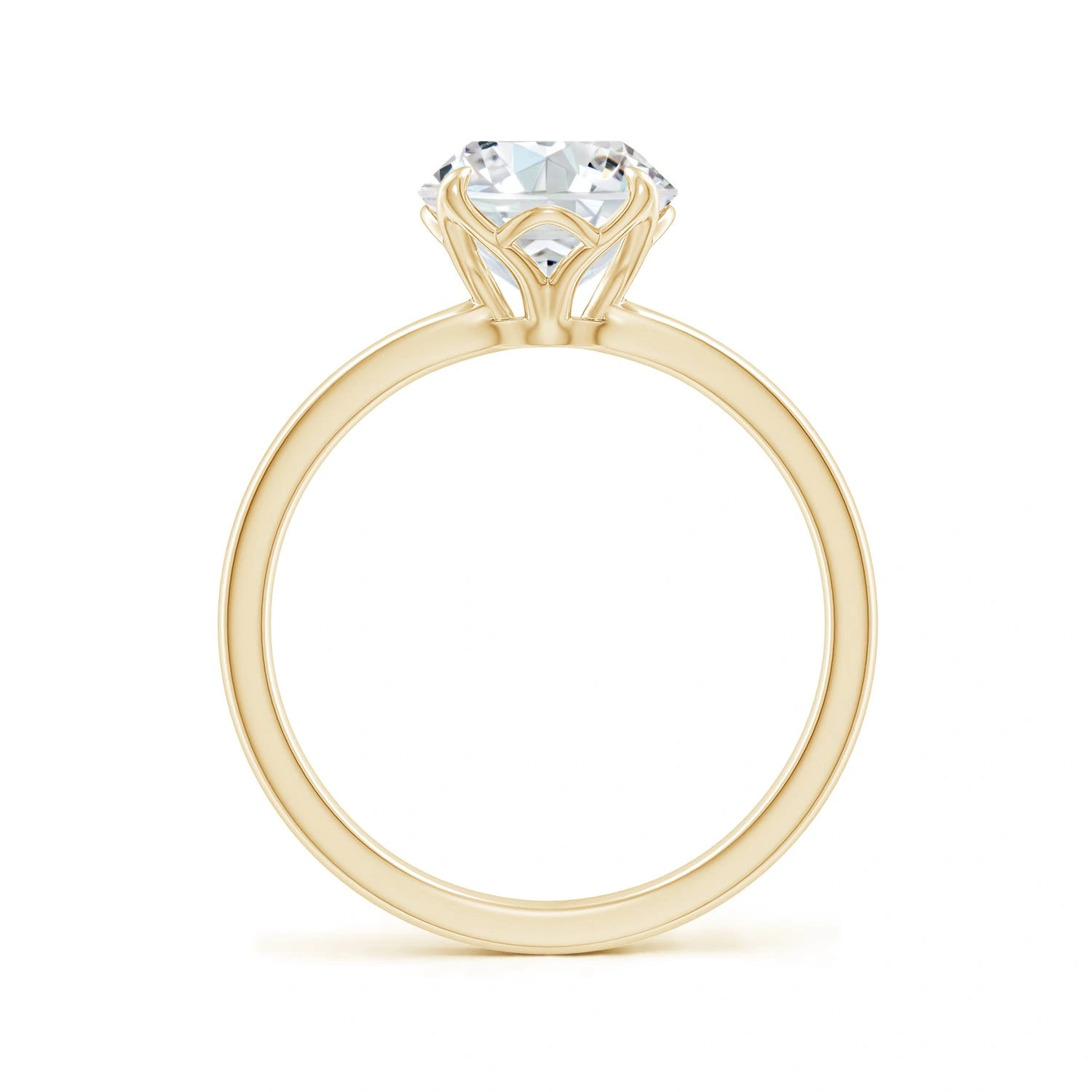 Solitaire Round Claw-Set Lab-Grown Diamond Classic Engagement Ring detail