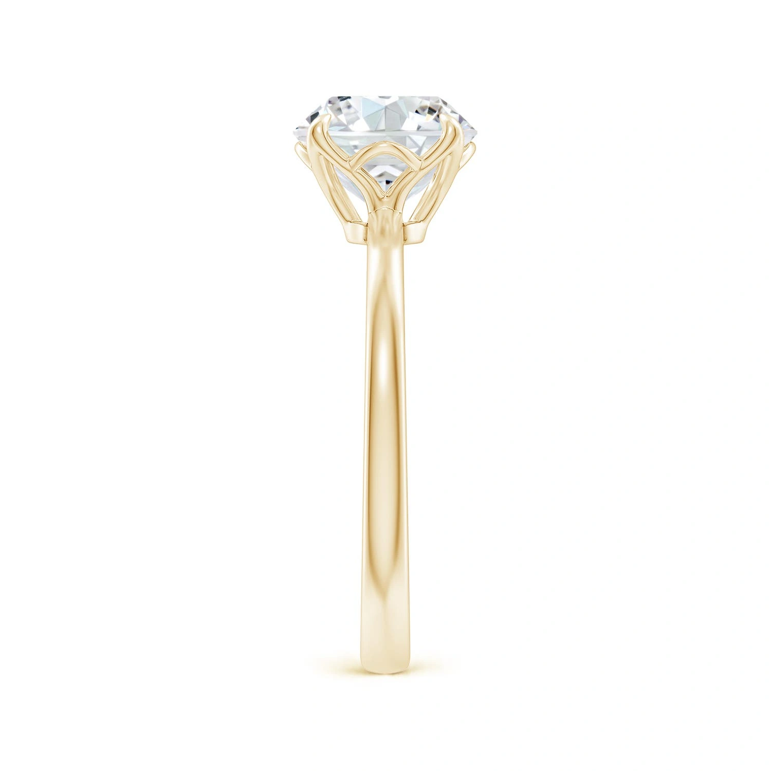 Solitaire Round Claw-Set Lab-Grown Diamond Classic Engagement Ring detail