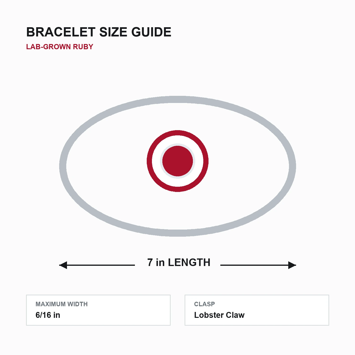 Round Lab-Grown Ruby Vintage Halo Station Bracelet dimension