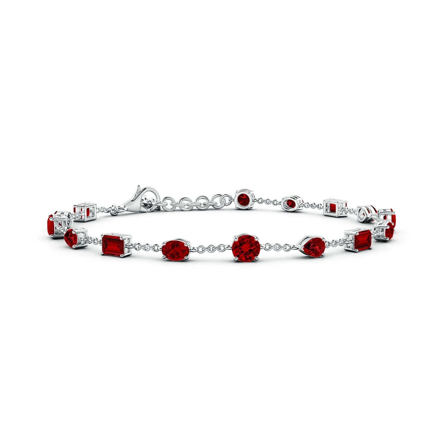 Multi-Shape Lab-Grown Ruby Station Bracelet main
