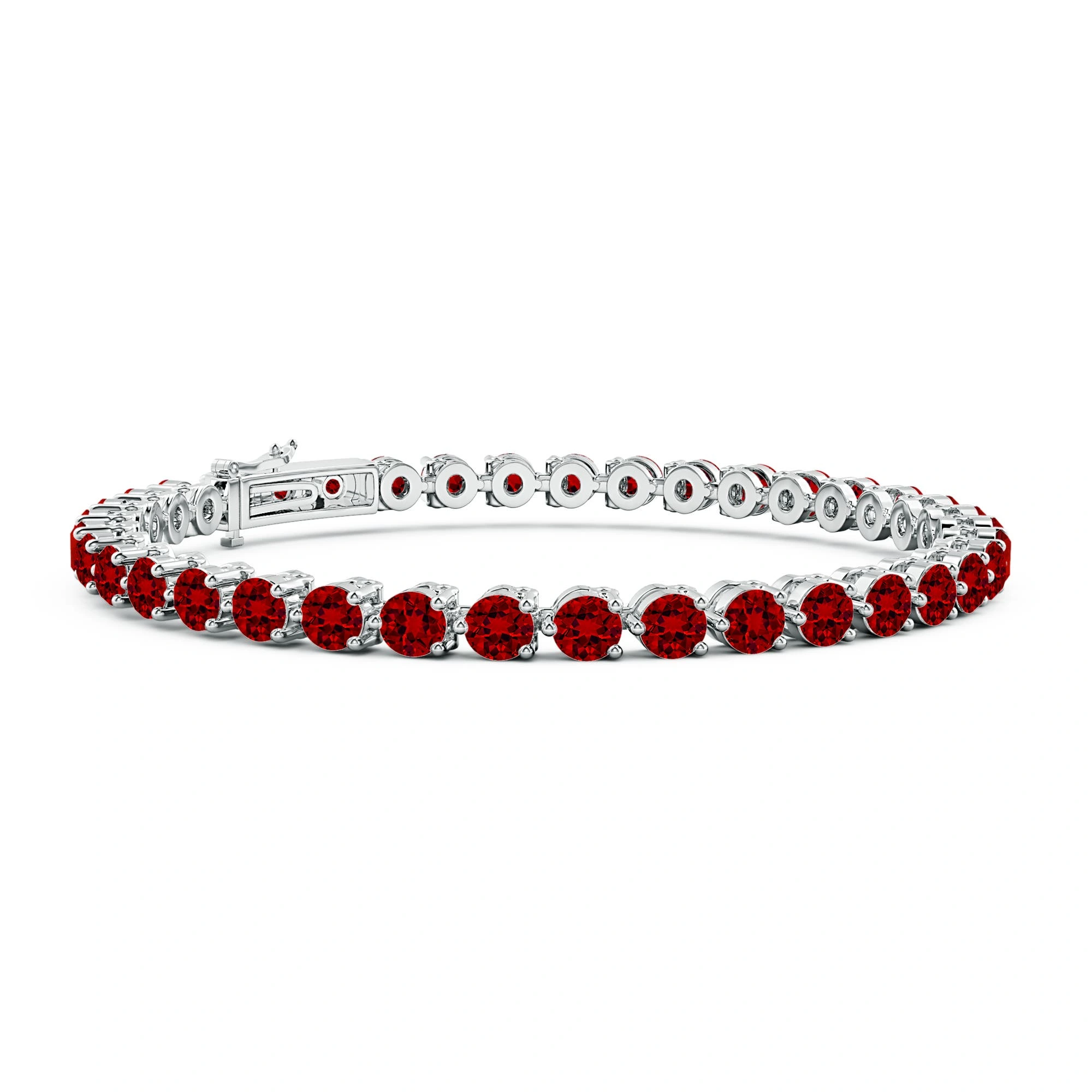 Round Lab-Grown Ruby Link Tennis Bracelet main
