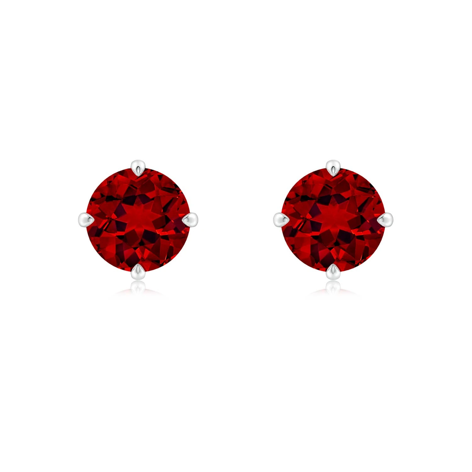Round Lab-Grown Ruby Claw-Set Solitaire Stud Earrings main